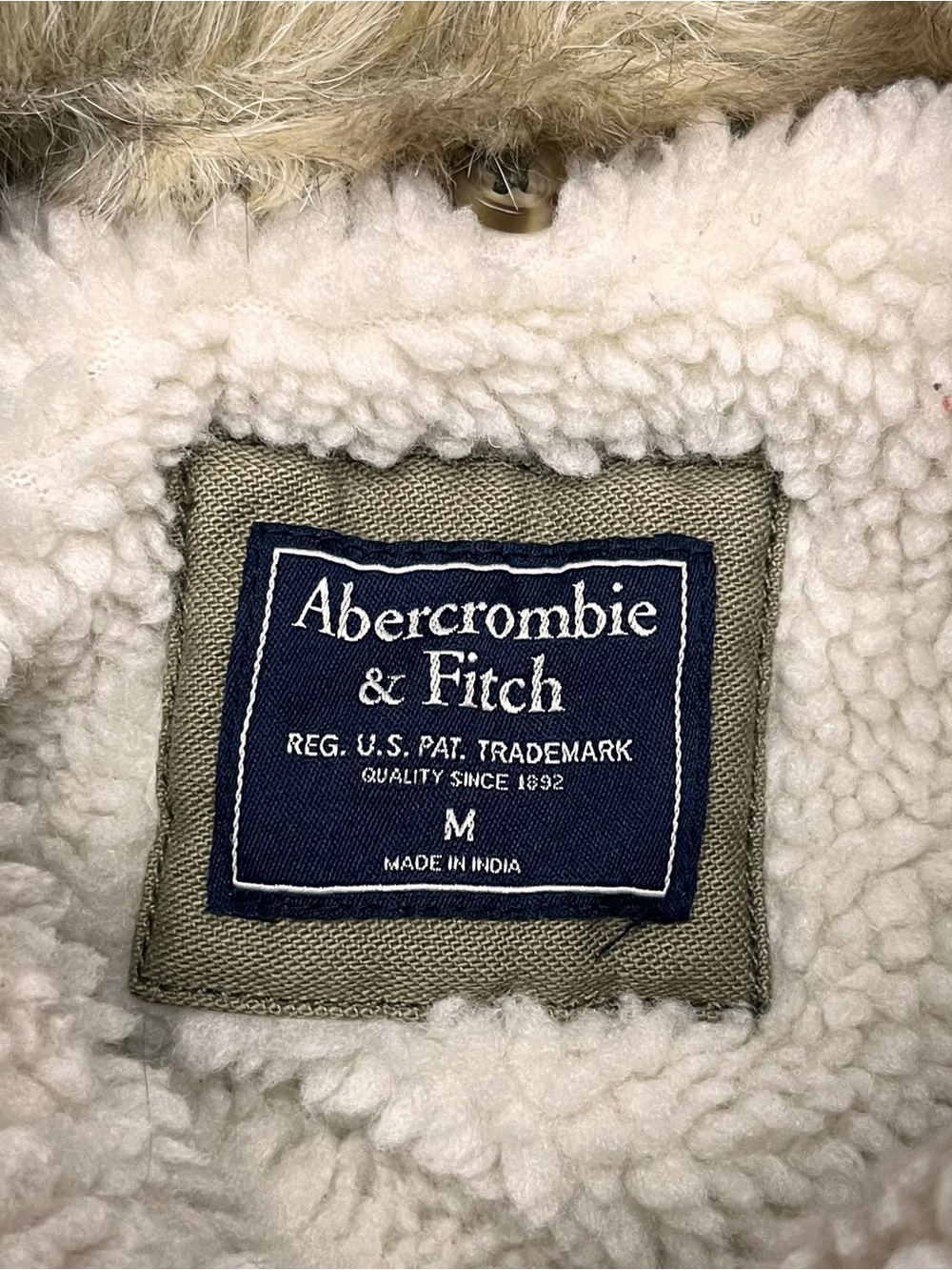 Abercrombie & Fitch Y2K‎ Sherpa lined cropped twill military utility work jacket - Picture 5 of 16